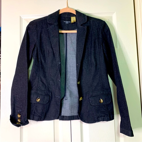Liz Claiborne Jackets & Blazers - Liz Claiborne Fitted Denim Jacket with Flaws